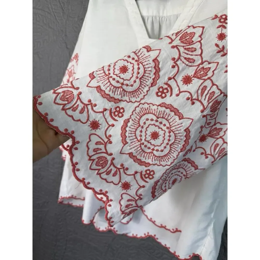 Woman‎ Bell Sleeve Embroidered Blouse Gap Size L